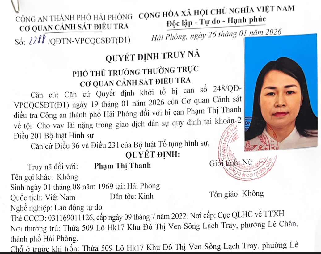 Văn phòng Cơ quan CSĐT Công an thành phố thông báo tìm bị hại